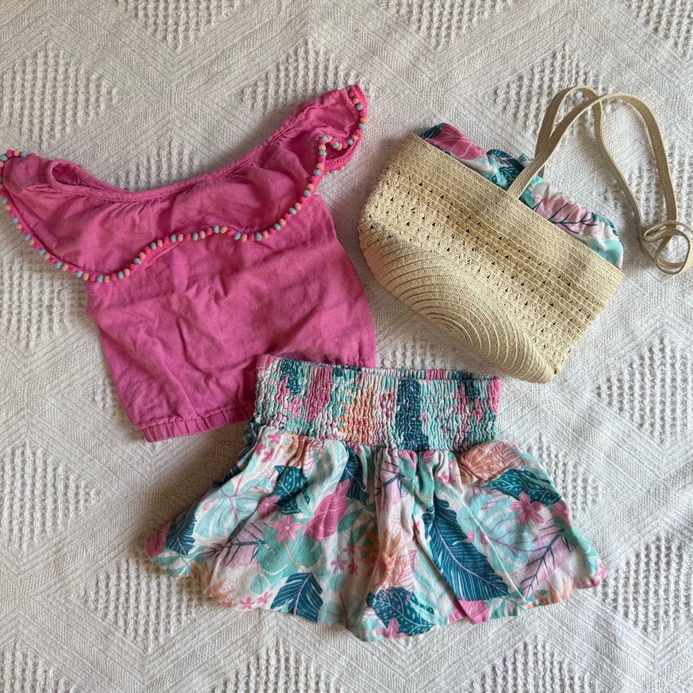 Tommy Bahama 3 Piece Tropical Matching Outfit for Girls Size XS/4